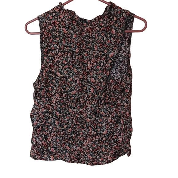 BB Dakota Steve Madden Floral Color Black Sleeveless Blouse Size Medium M Light - Picture 4 of 8